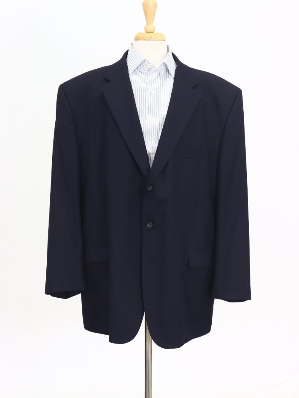 Chaps 54L Navy Blazer Sport Coat Jacket 3-Button Solid W977